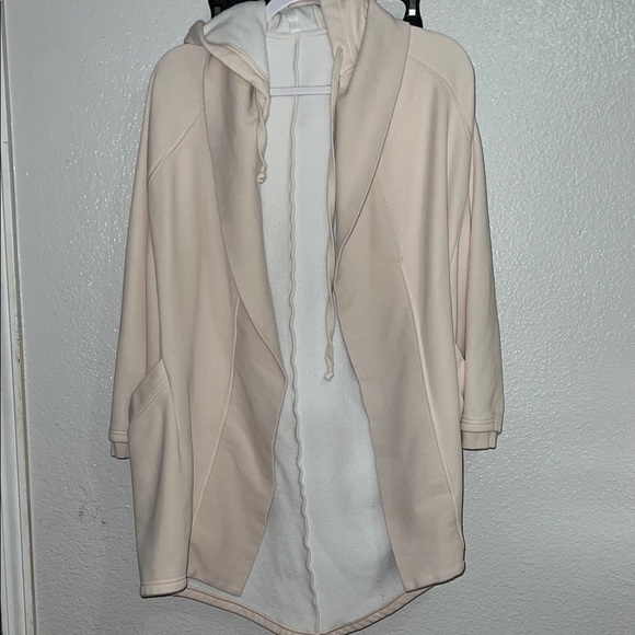 Fabletics Sweaters - Fabletics Cream Hooded Cardigan